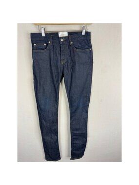 Sandro Paris Mens Skinny Fit Dark Indigo Raw Denim Jeans Men 28x32
